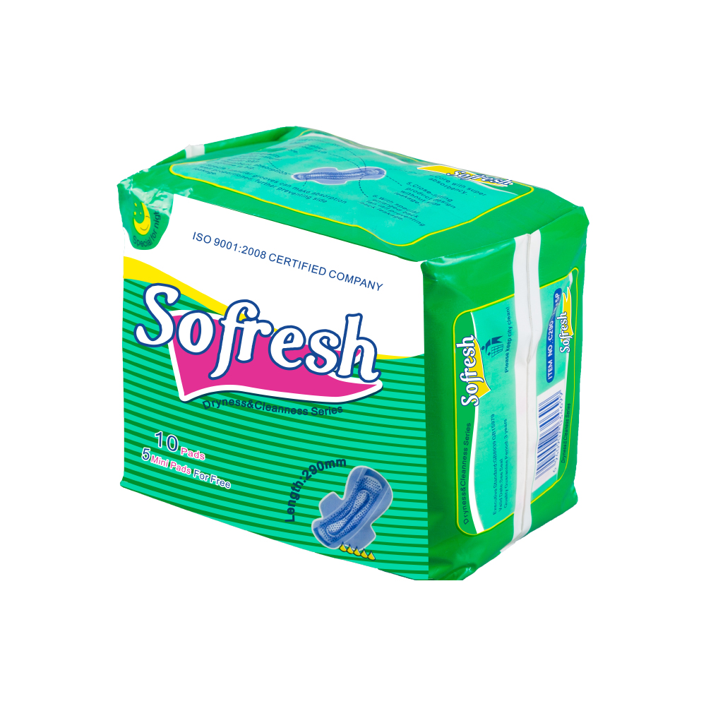 Fábrica Precio directo Directo Al por mayor Almohadillas de algodón ultra suave Mujeres con toallas sanitarias Día y noche Uso de la almohadilla